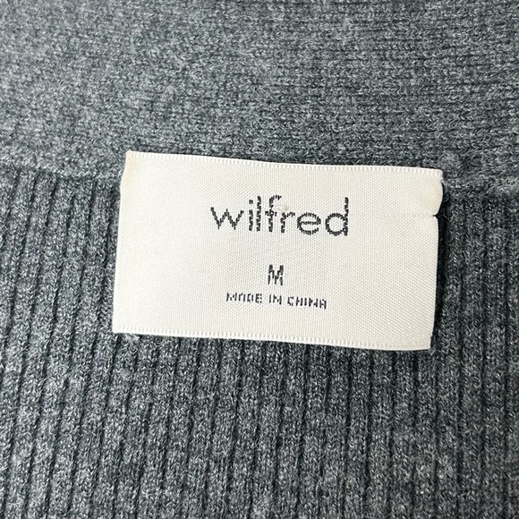 Aritzia Wilfred Utopia Cardigan Sweater Midi Dress V-neck Ribbed Size Medium - Picture 14 of 15